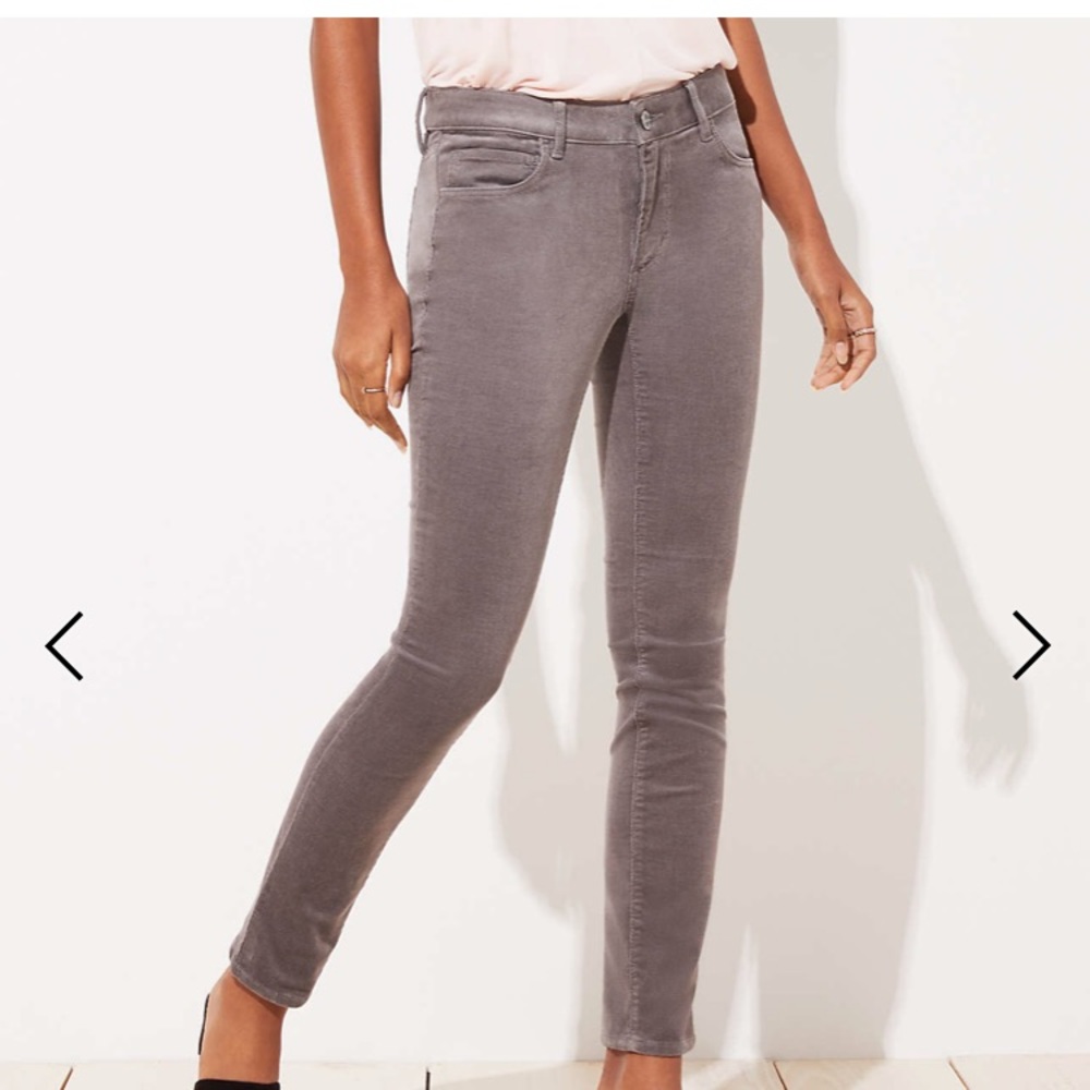NWOT Loft grey modern skinny corduroys